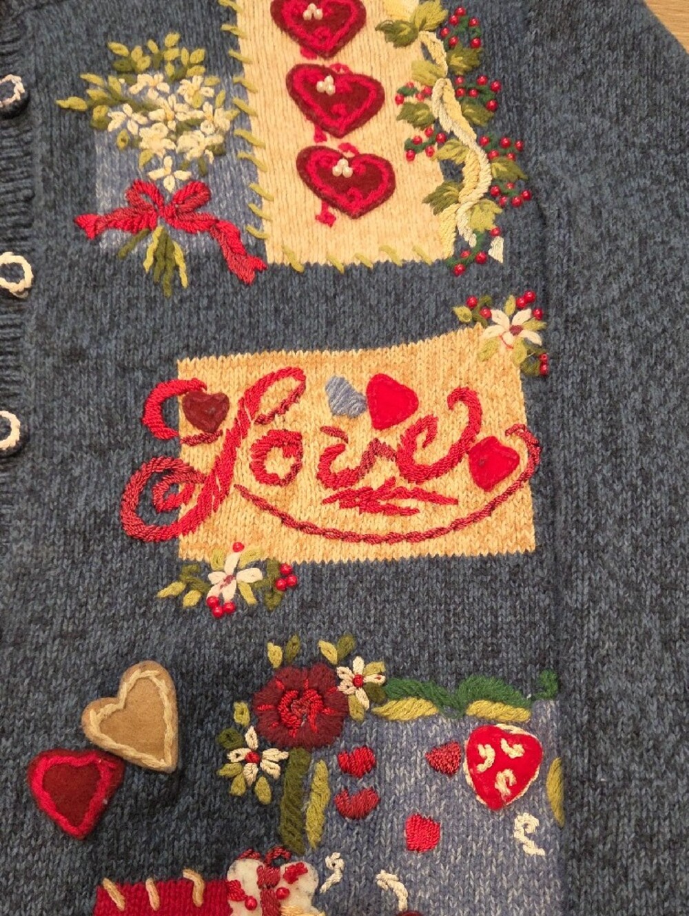 Heirloom Collectable Embroidered Button-Front Cardigan - Picture 4 of 9